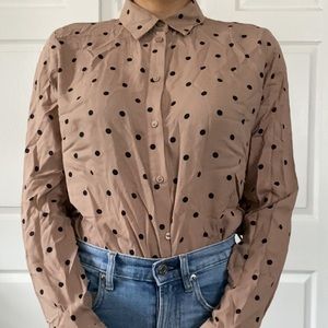 H&M polka dot button up long sleeve